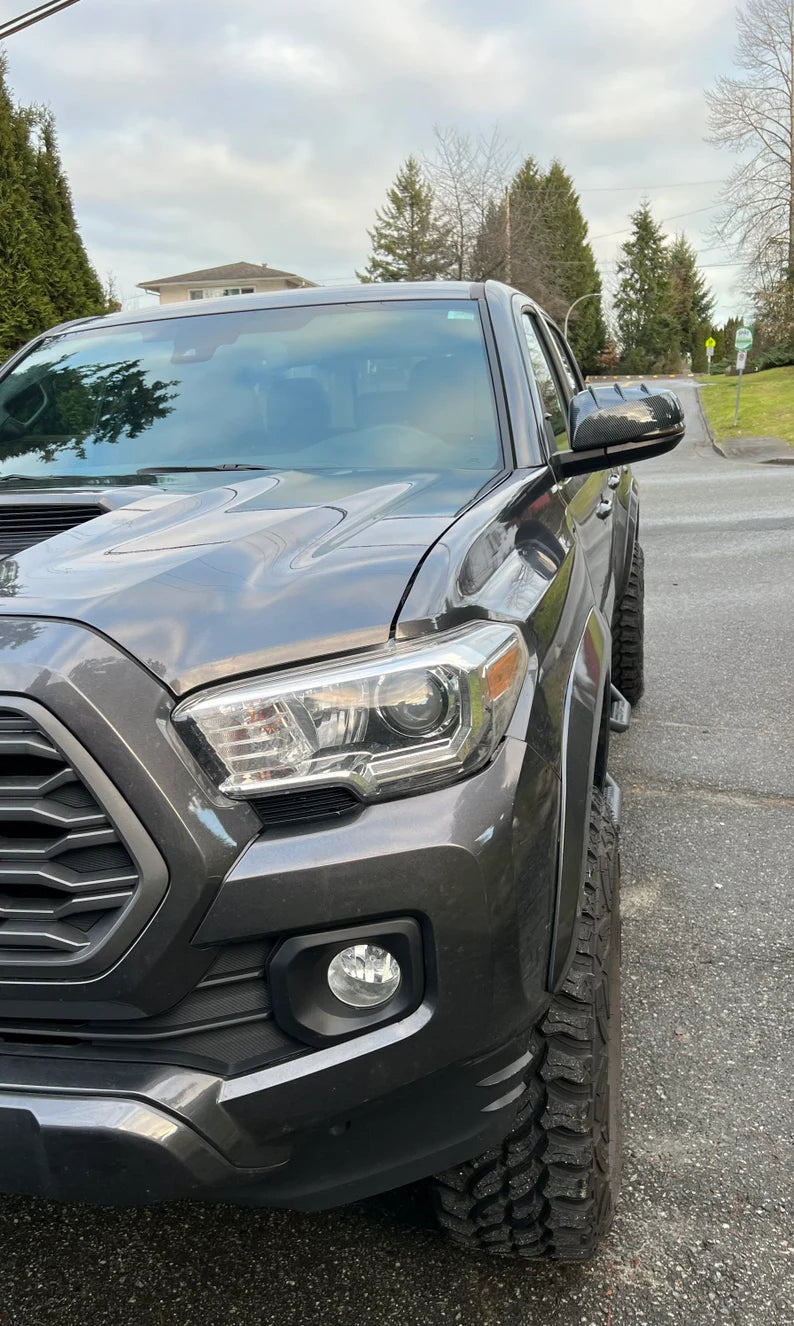 Carbon Fibre style mirror caps fit for 2016-2022 Toyota Tacoma